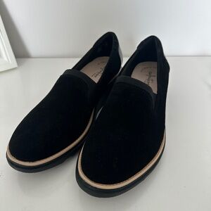 Clarks Velvet Wedge Loafer